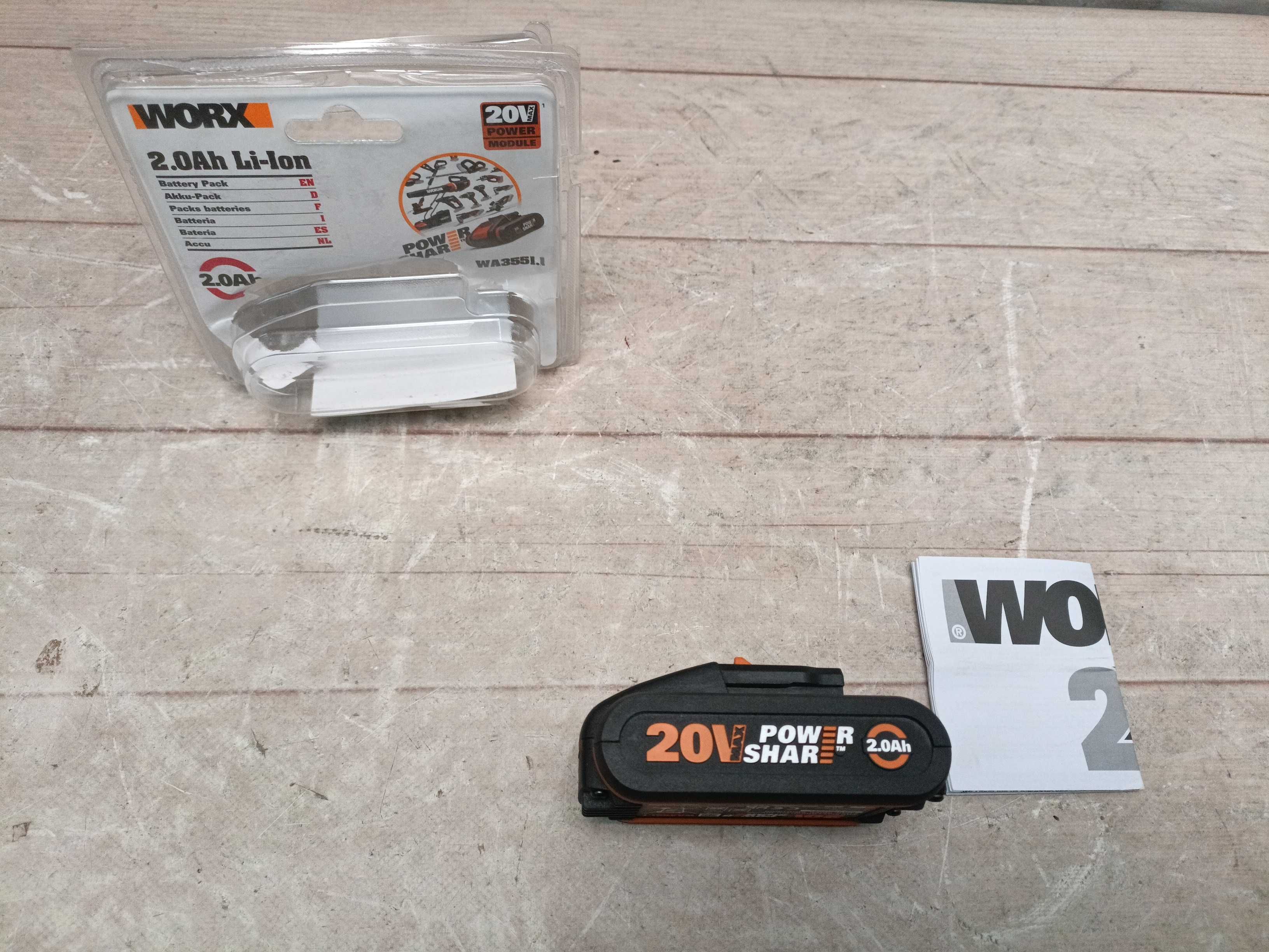 WORX акумулятор 20В 2,0Аг WA3551.1 акумуляторна батарея