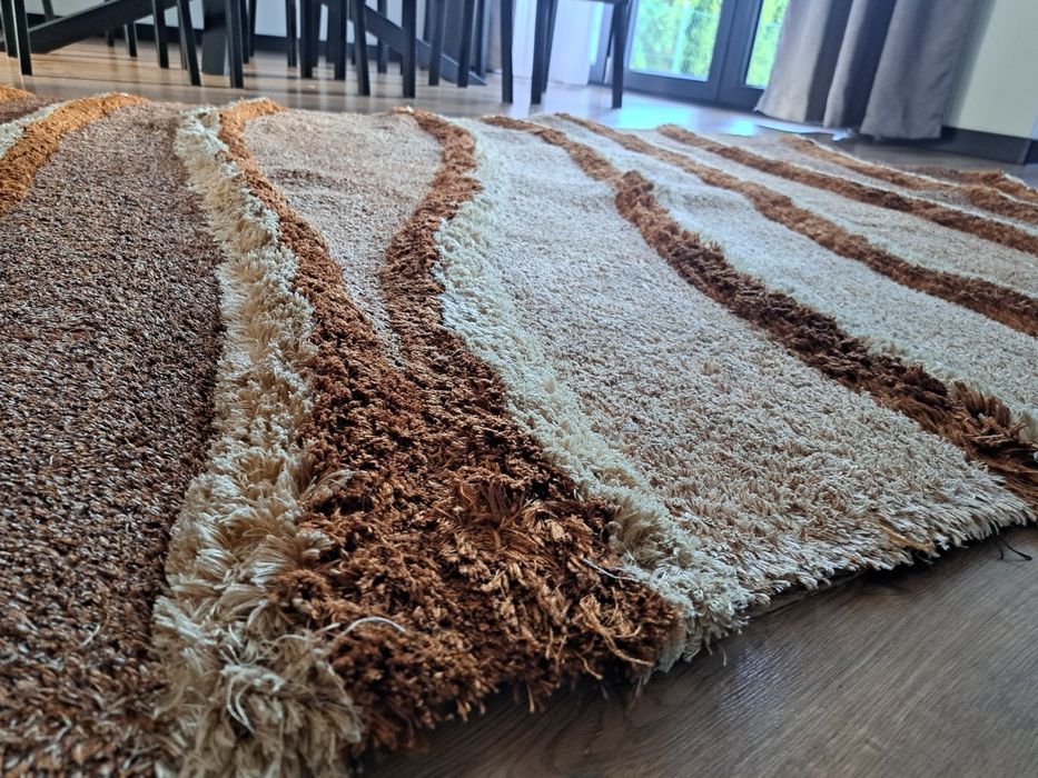 Dywan 160 x 230cm kremowo brazowy