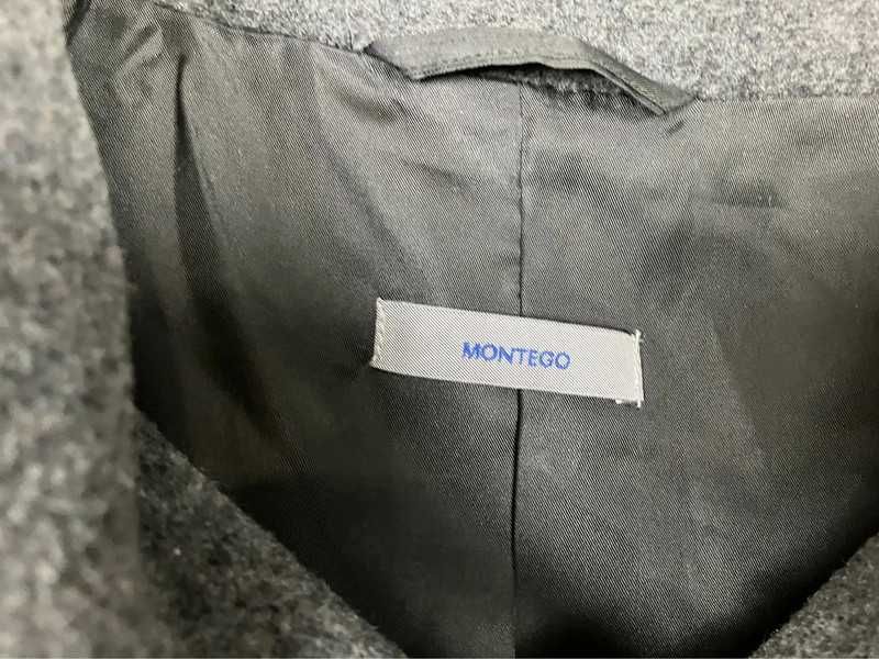 Montego wełniany szary płaszcz rozm 48 4XL wool plus size