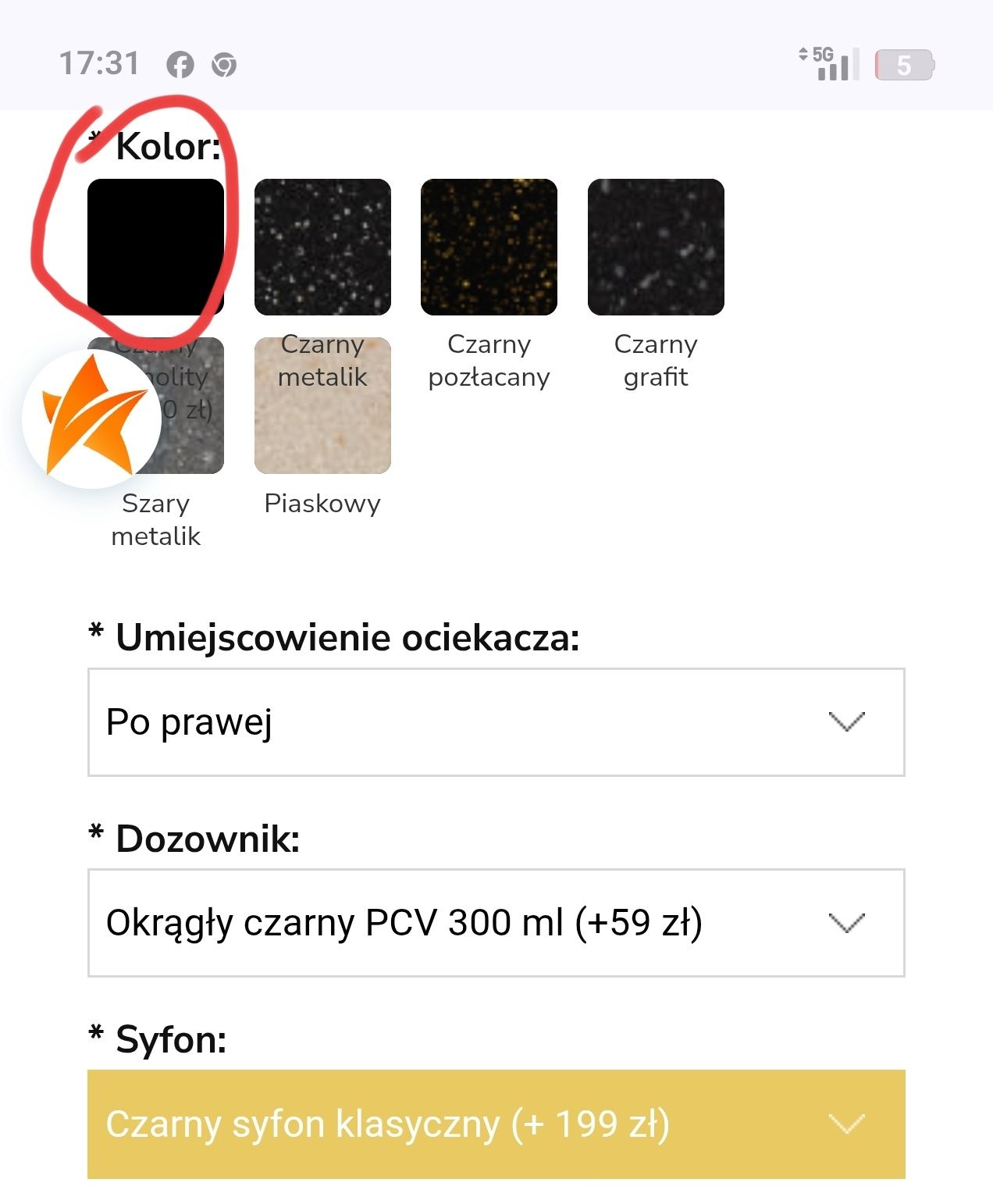 Zlewozmywak z ociekaczem