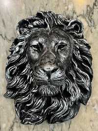 «Голова Льва»-настенный декор в серебряном цвете.Франция
