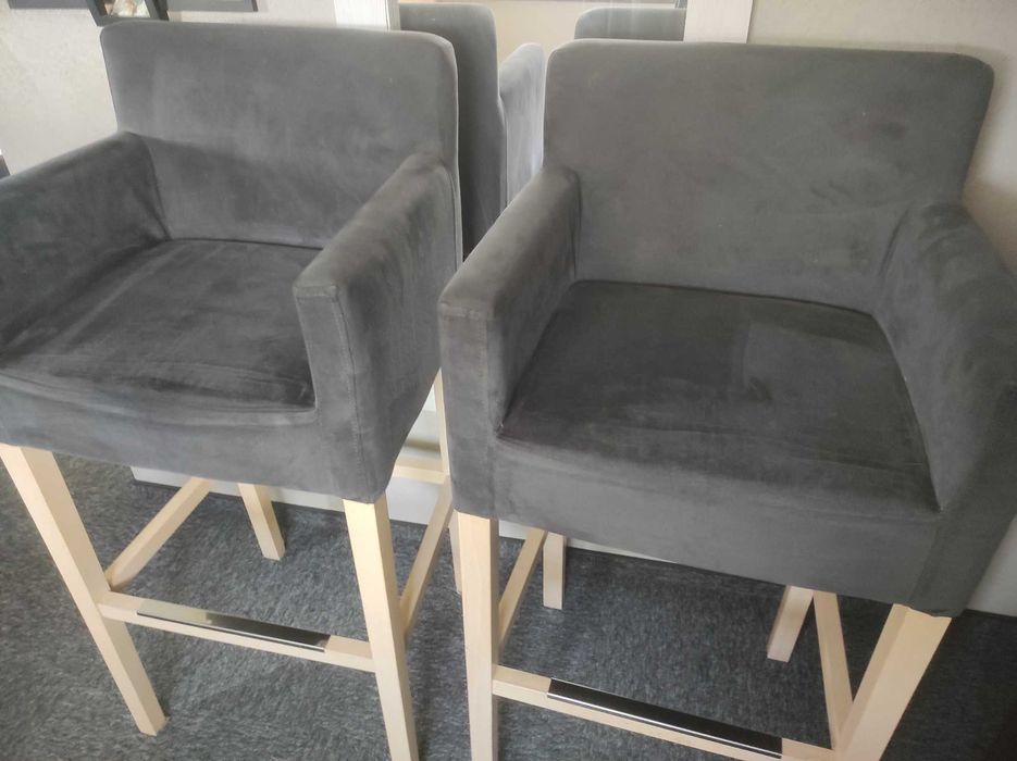 Promocja Zestaw Hokerowy barowy 2 fotel3 grafit tapicerowane wygodne