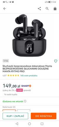 Słuchawki bezprzewodowe dokanałowe Matna Rytmo Pro