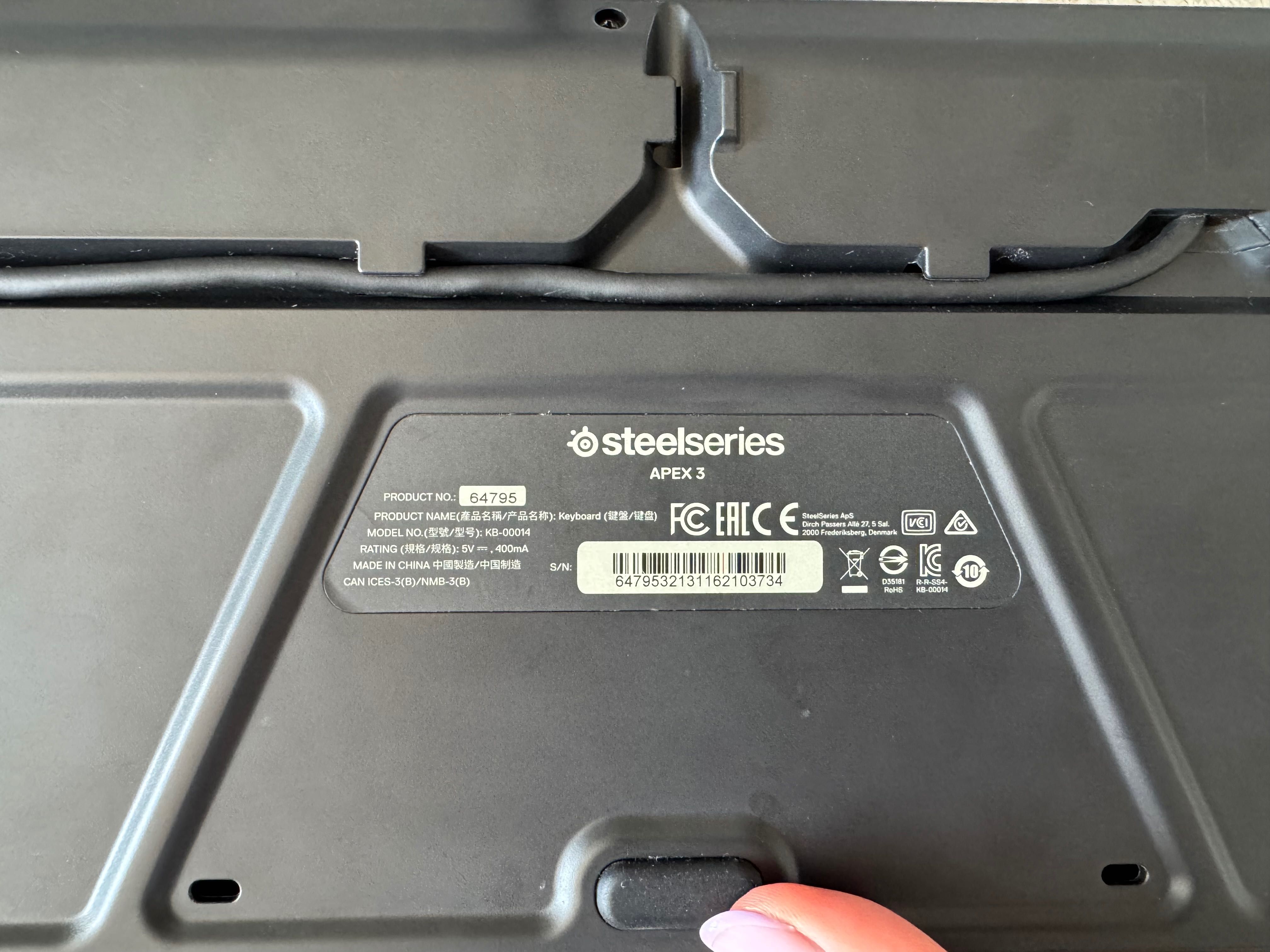 Klawiatura przewodowa steelseries apex 3 oryginalna
