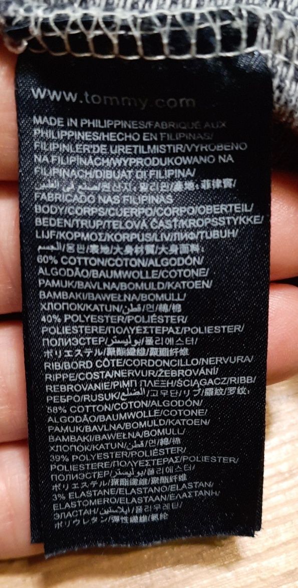 Sweter Tommy Hilfiger L Granatowy w Białe Kropeczki