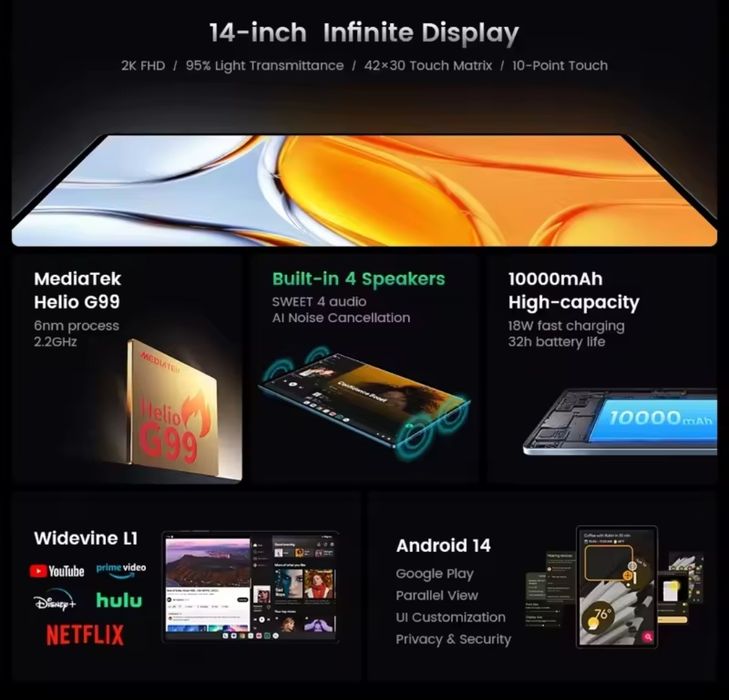 Планшет Teclast T70 14" 8/256GB