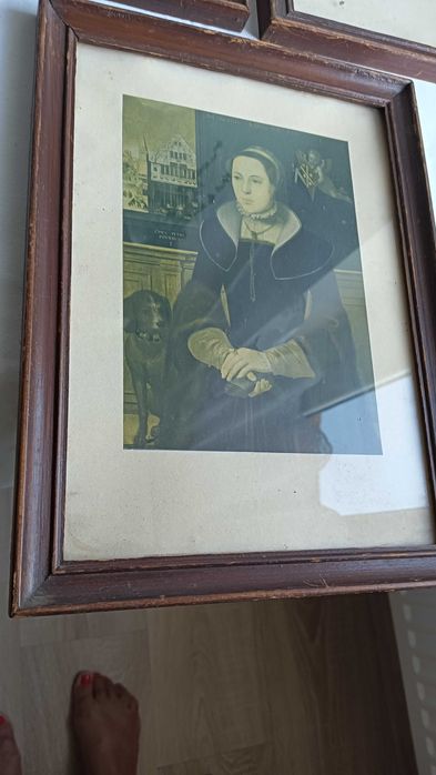 Stare obrazki w ramkach drewnianych + szkło. Cena 1 szt