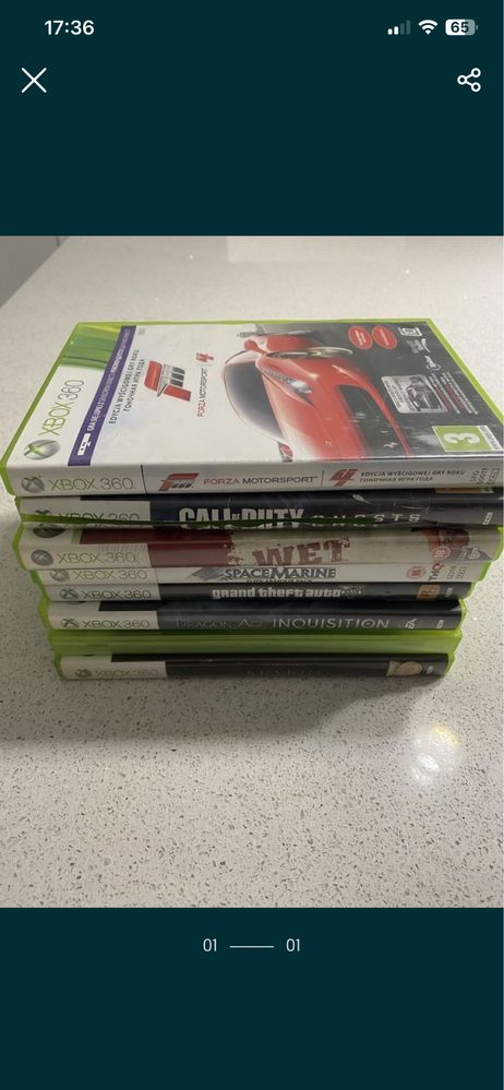 Xbox 360, 2 pady, 10 gier, okablowanie