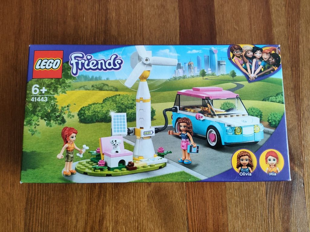 Klocki LEGO Friends 41443 Auto elektryczne Olivii i turbina wiatrowa