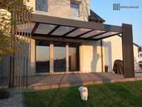 Zadaszenie tarasu 4x4 aluminiowe z montażem poliwęglan mleczny pergola