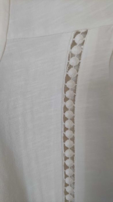 Biała bluzka Ulla Popken, nowa z metką bawełniana z koronką r.42/44 XL