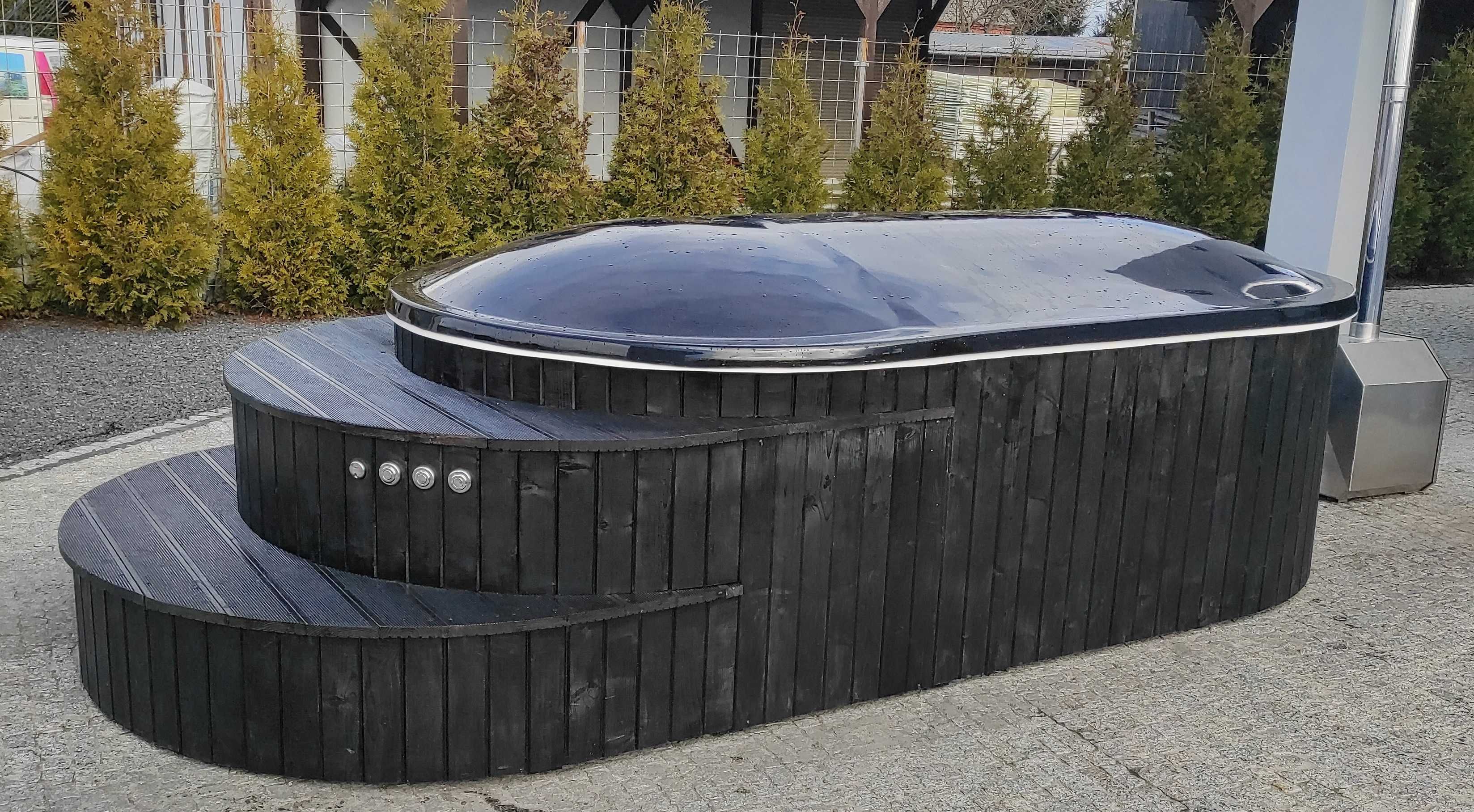 Całoroczny basen ogrodowy 420 cm x 210 cm x 100 cm, podgrzewacz, SPA