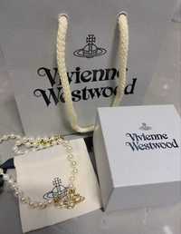Vivienne Westwood Mini naszyjnik z pereł, damski, złoty