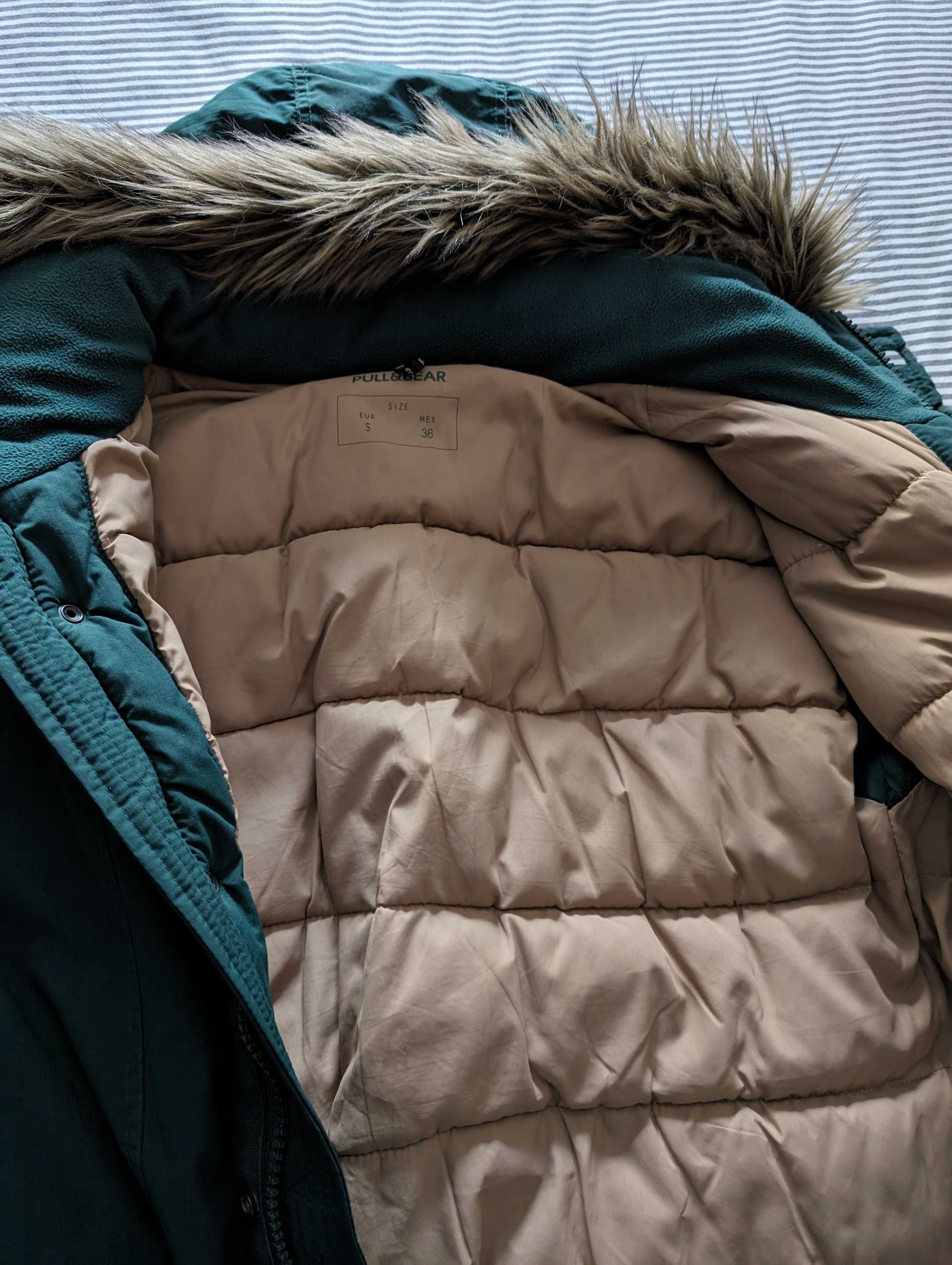 Casaco Pull & Bear de Inverno Verde S