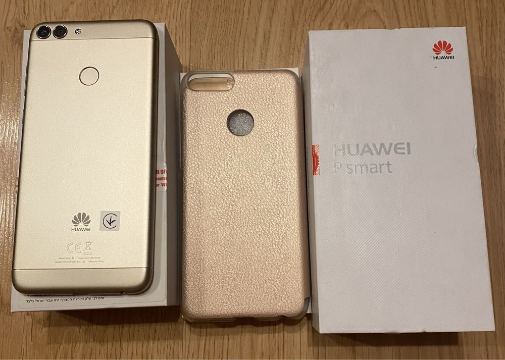 HUWAWEI P smart gold + etui + szklo