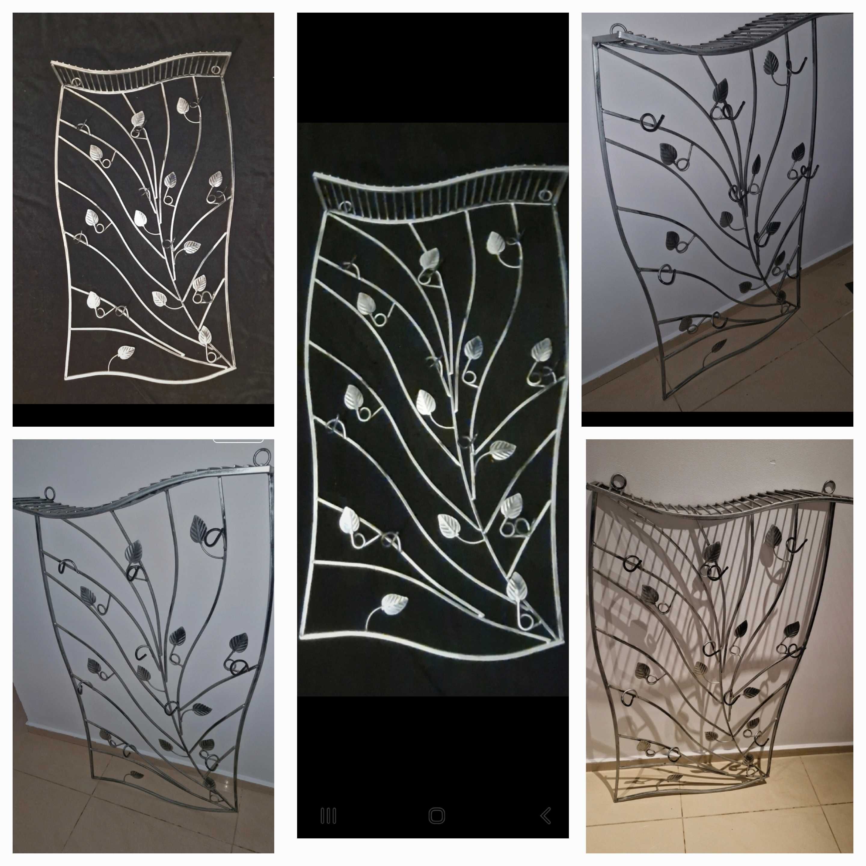 Wieszak na ubrania metal duży srebrny wiszący loft stal