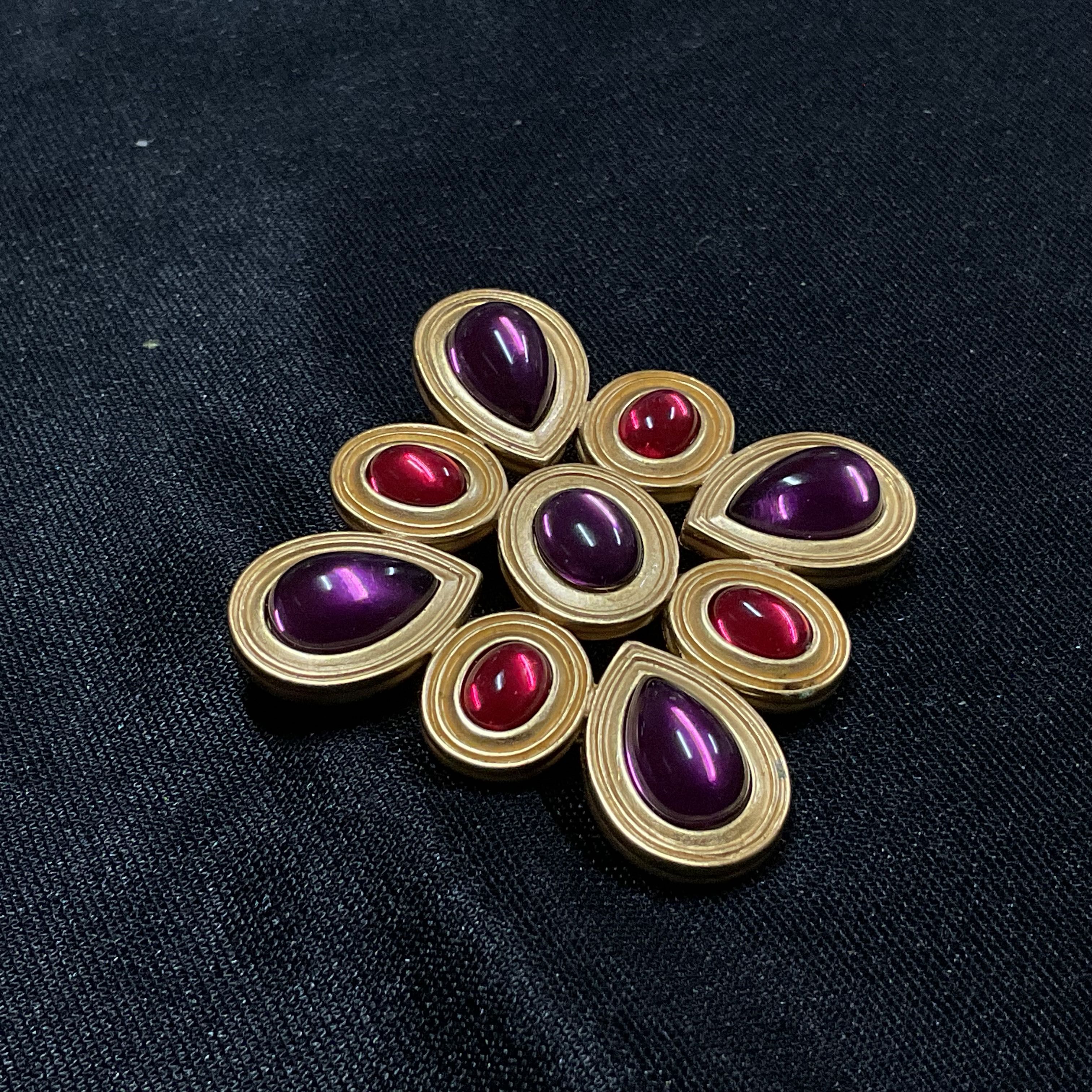 Broche biju peça vintage 6 cm