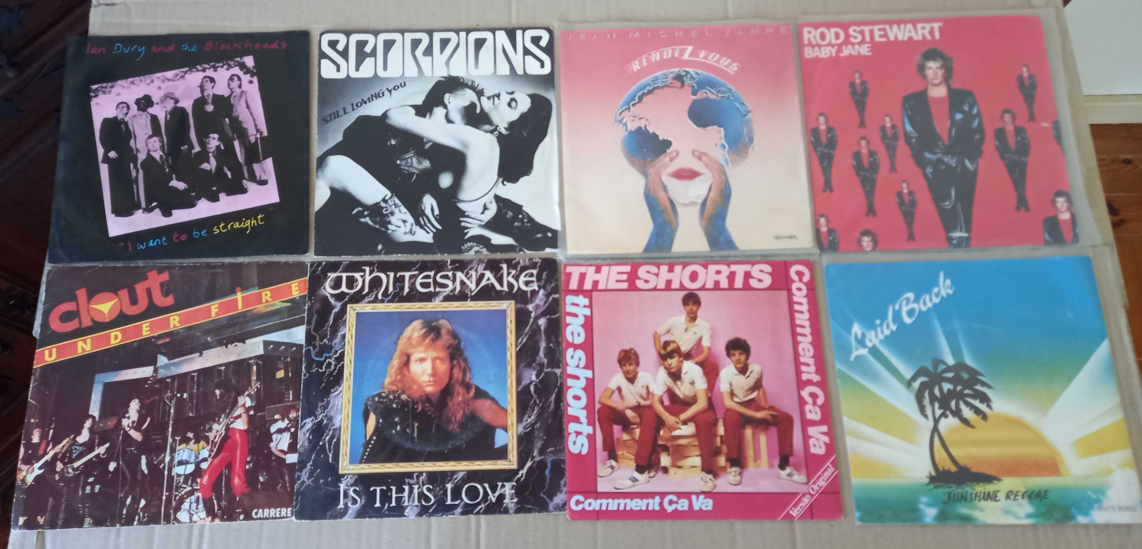 Vários singles  Jarre Whitesnake Scorpions Ian Dury Rod Stewart