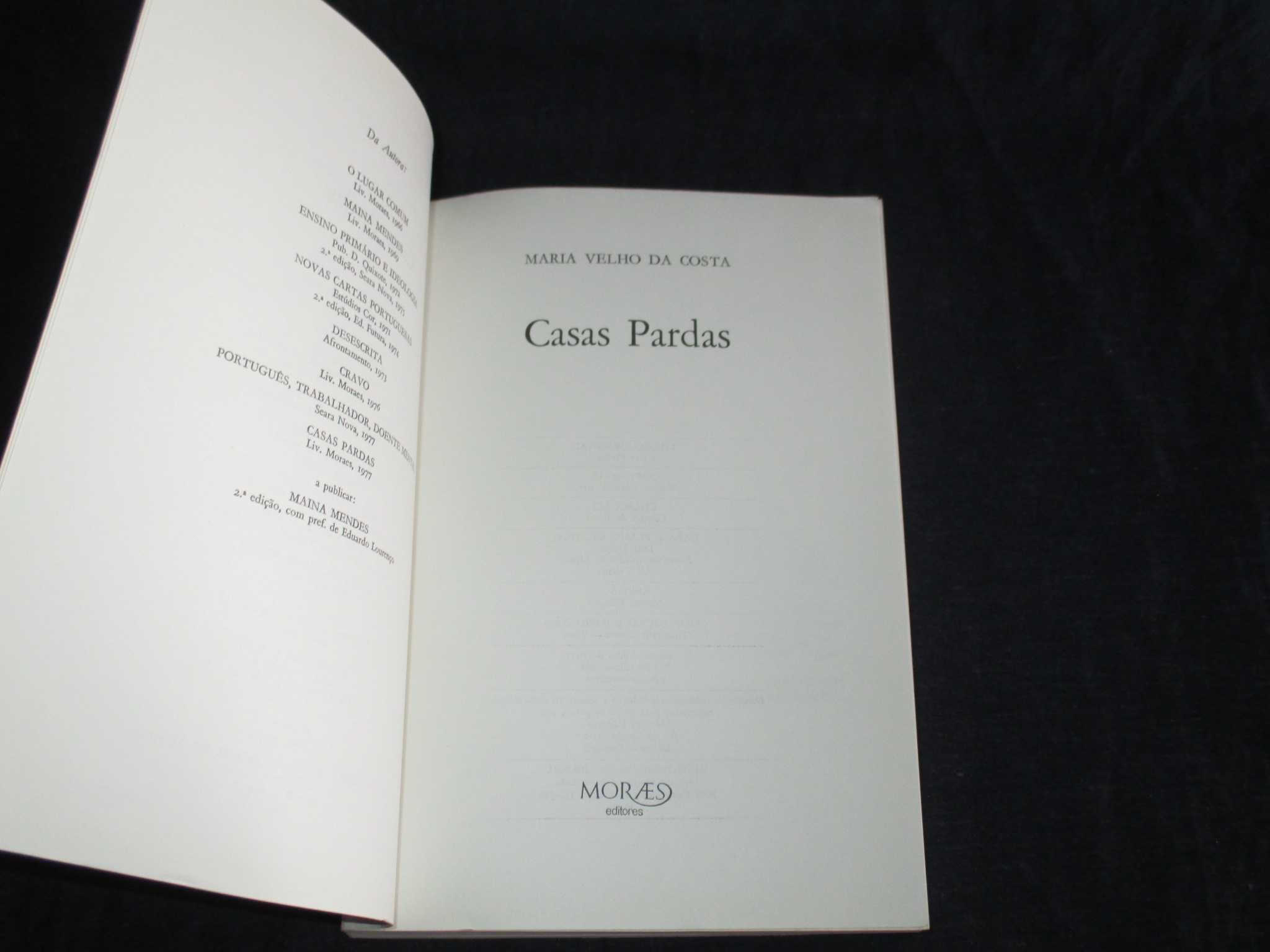 Livro Casas Pardas Maria Velho da Costa 1ª edição 1977