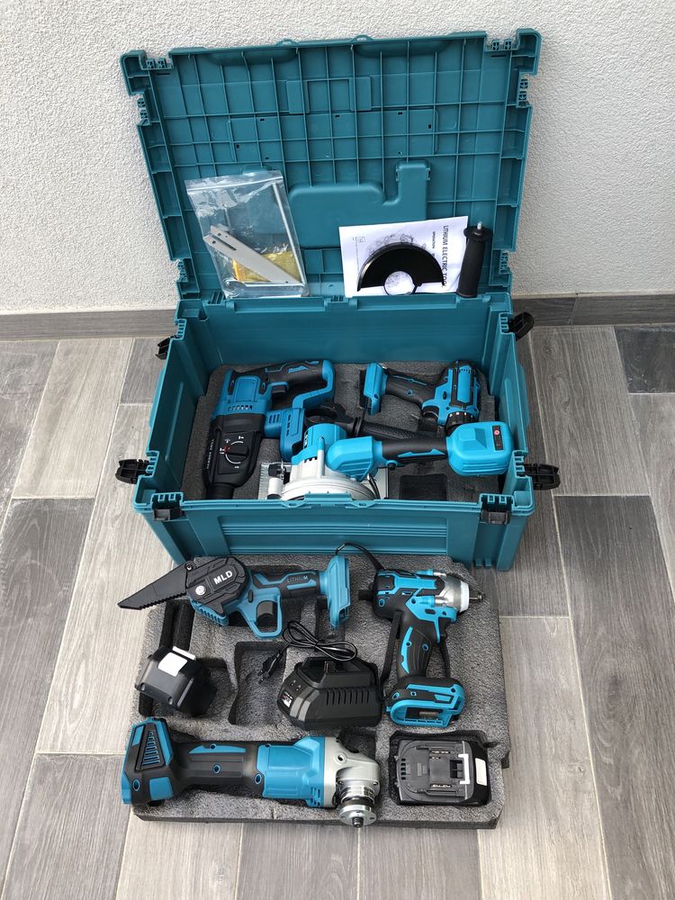 Makita набір 6в1 макита Шуруповерт Болгарка Міні пила Перфоратор