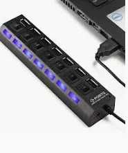 Семи портовый Usb хаб - Hub 7USb черный