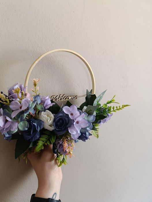 Wianek na drzwi ścianę welcome rustykalny handmade ethereal circle