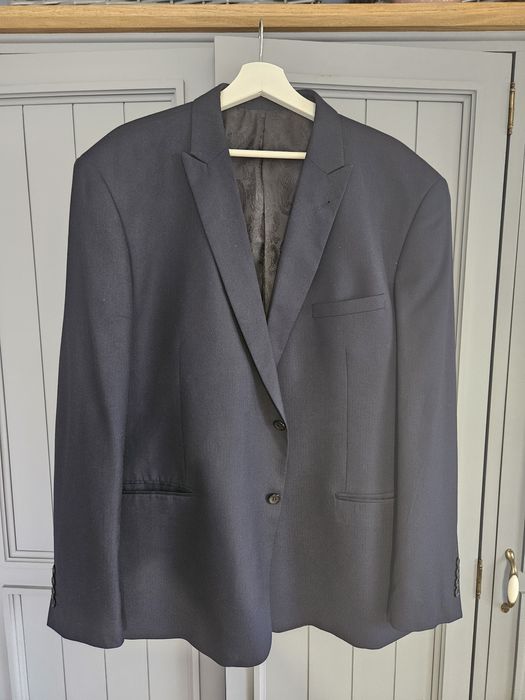 Marynarka granatowa elegancka Dobbel XXL piękna podszewka