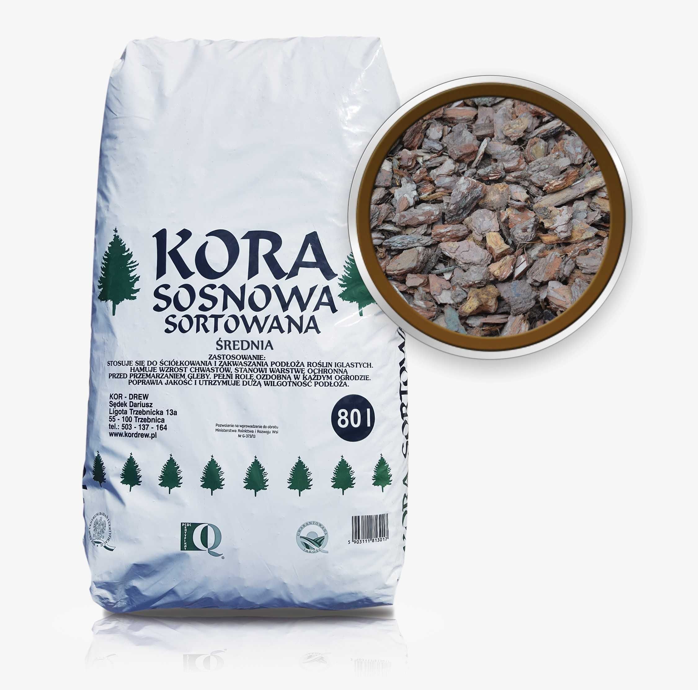 Kor-Drew Kora sosnowa pod borówkę z dostawa na terenie kraju min. 90mp