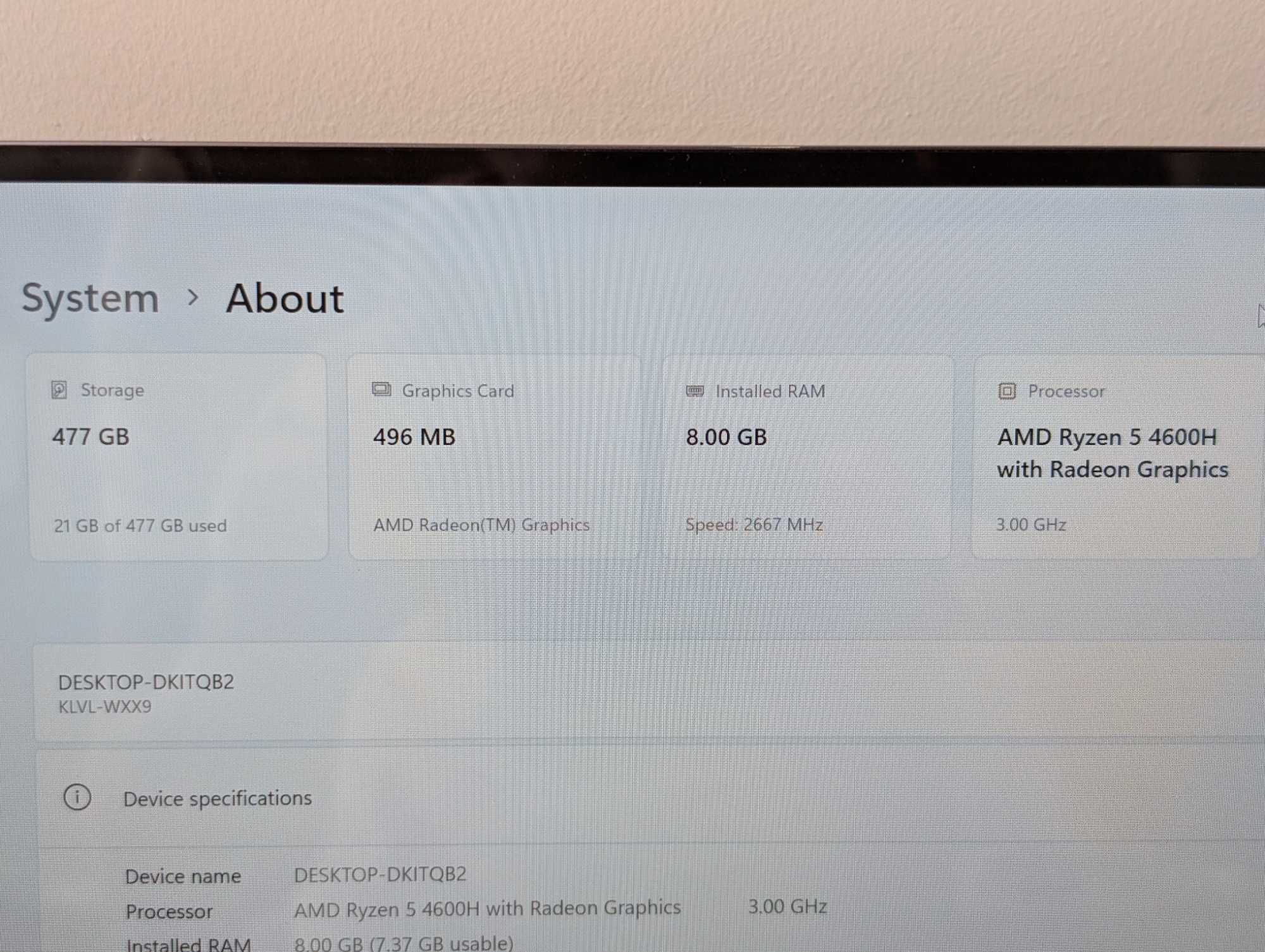 Laptop Huawei MateBook 14 2160 x 1440 3:2 ryzen 4600H 512GB aluminiowy