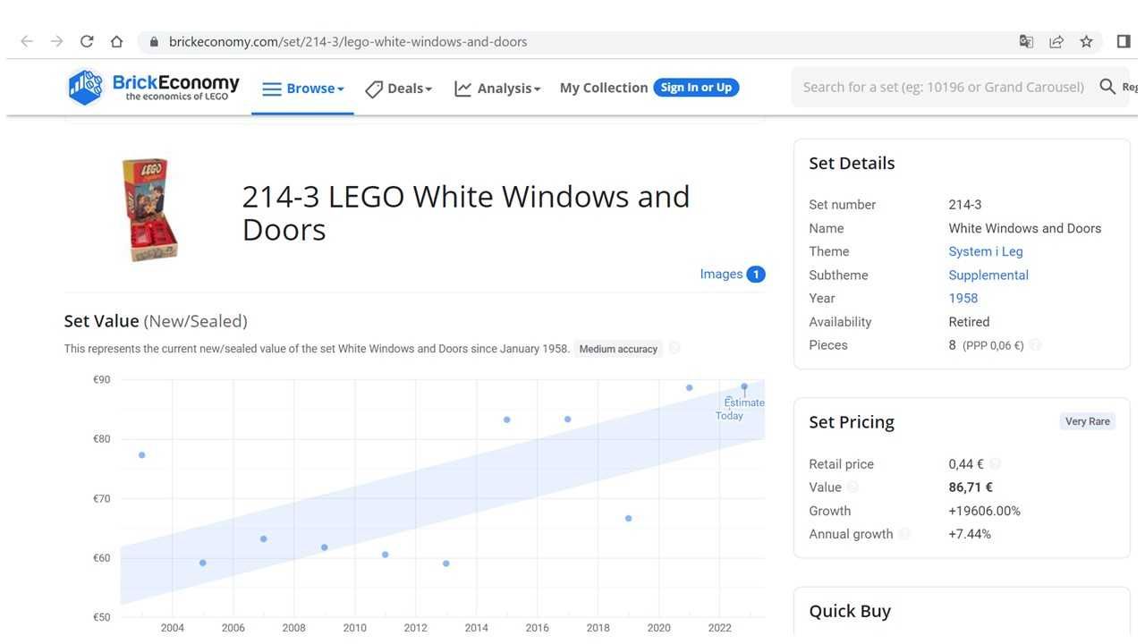 Lego System 214 (10 peças) - portas e janelas brancas (set completo)