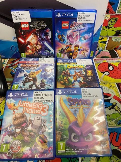 Sony Ps4 slim 1tb Gry dla dziecix6 Lego Crash Spyro Ratchet+1xPad Gw12