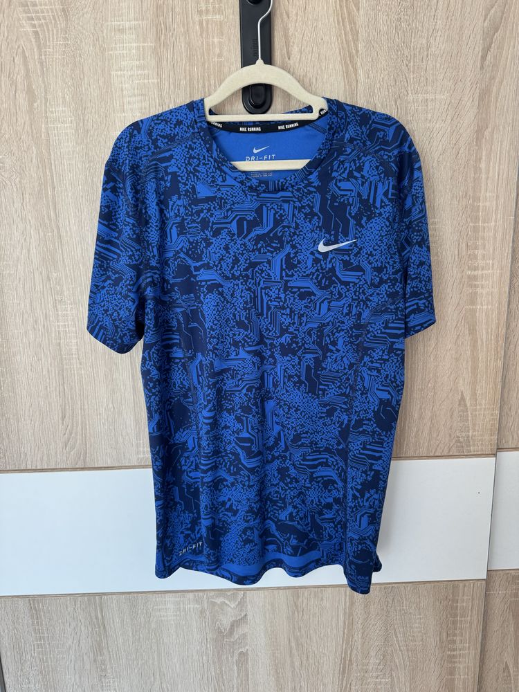 Koszulka Nike M Dri Fit running tshirt logowana sportowa wzorzysta