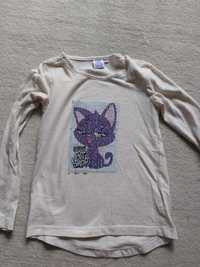 Bluzka z długim rękawem longsleeve Littlest Pet shop cekiny 116 cm