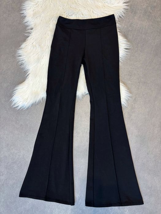 Spodnie z przeszyciami, dzwony, bawełna