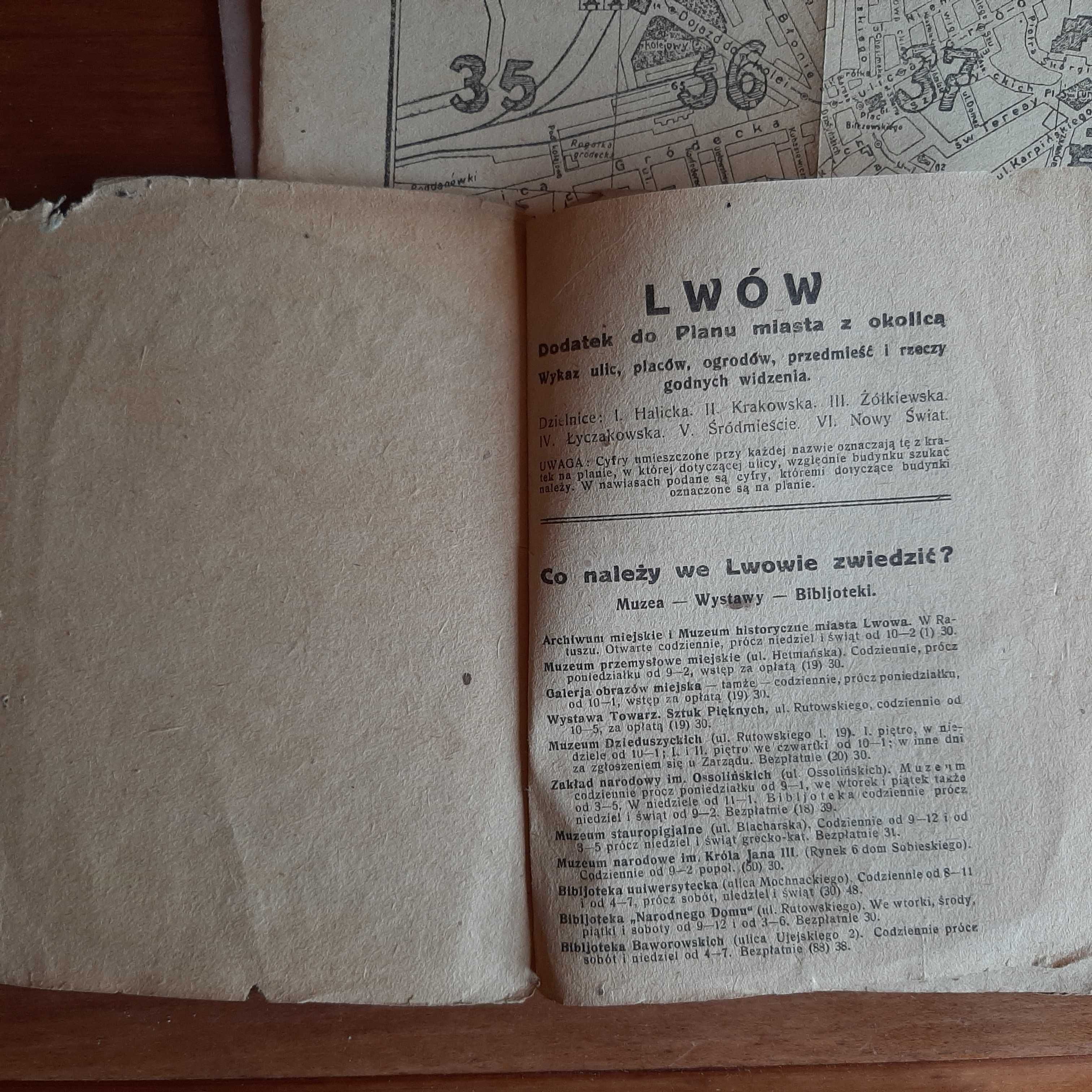 Jan Gieryński 'Lwów nieznany' + Plany Lwowa z komentarzami 1921 r.