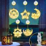 Świąteczne lampy LED na Ramadan, dekoracyjne lampy Eid Mubarak, 5 szt.