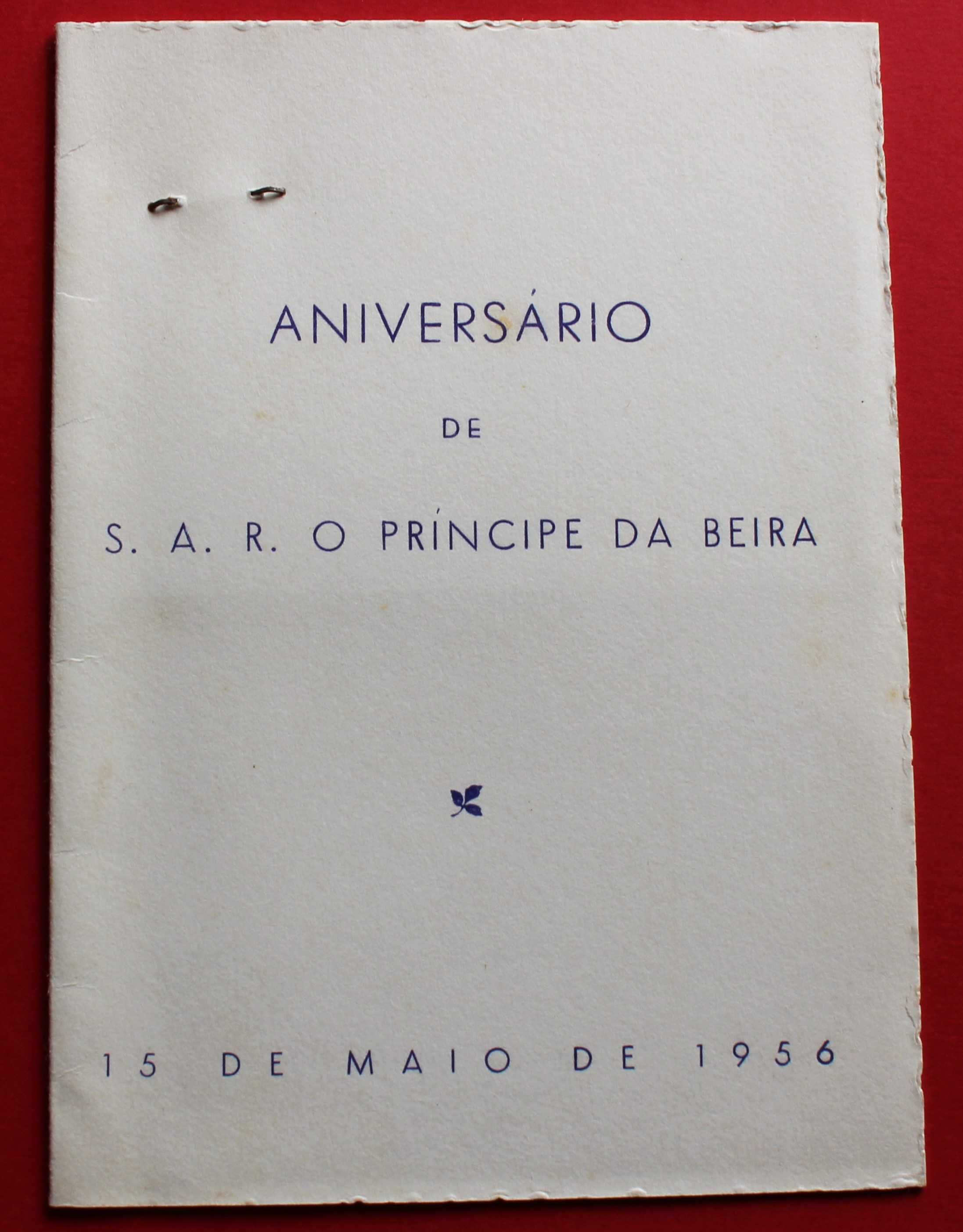 Aniversário do PRÍNCIPE da BEIRA 1956 menu
