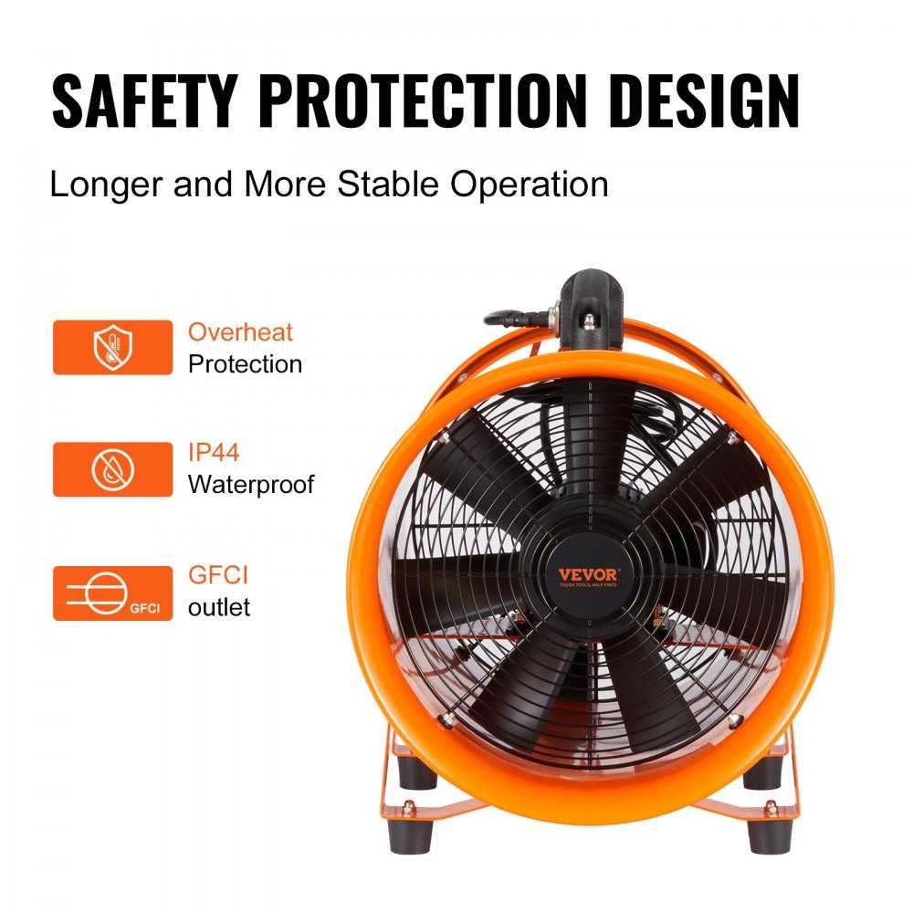 Ventilador Portátil VEVOR, Ø 30cm, Conduta de 10m, 367W 2574CFM