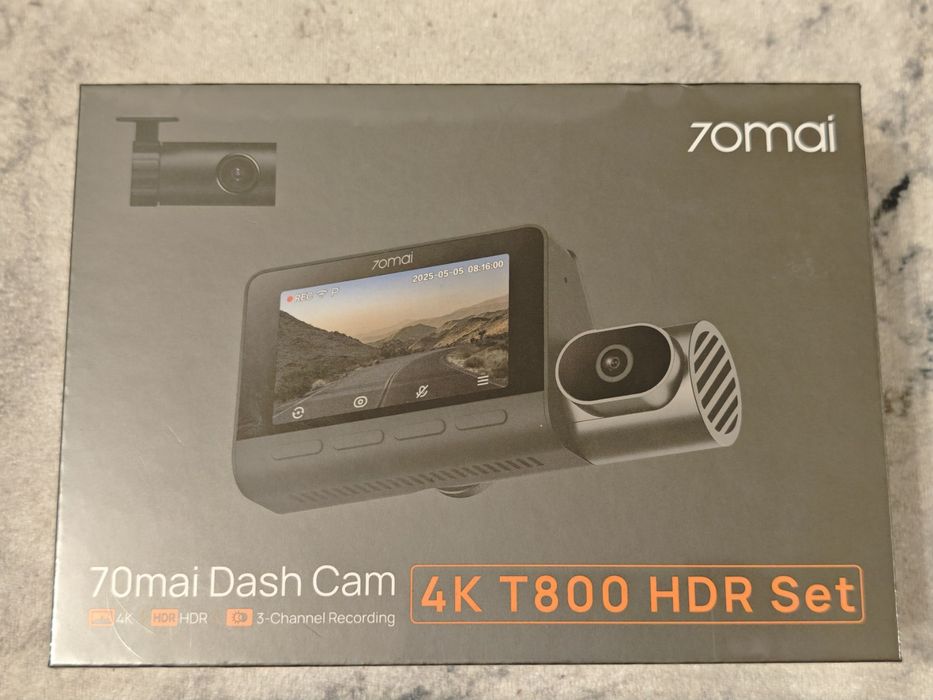 Відеореєстратор 70mai Dash Cam 4K T800 + rear cam rc 24 + sd card 256