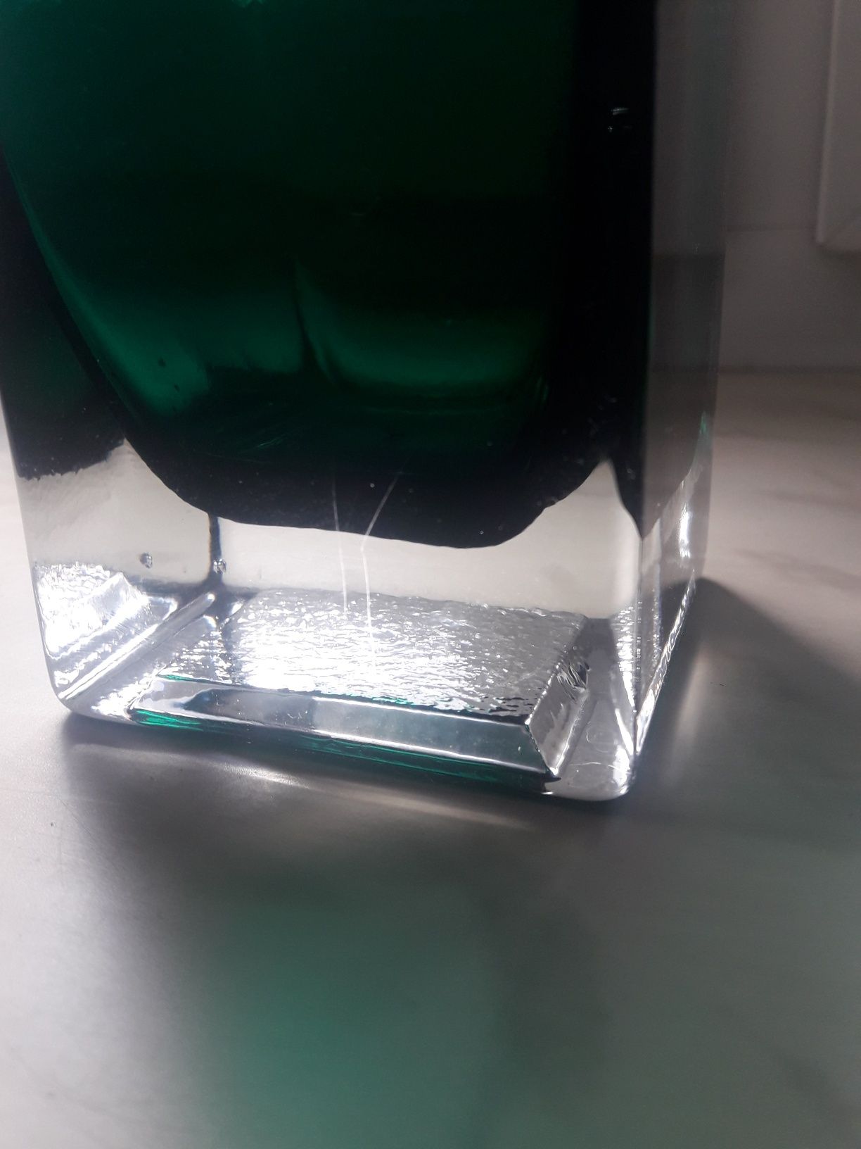 Wazon gigant szkło zielone grube
