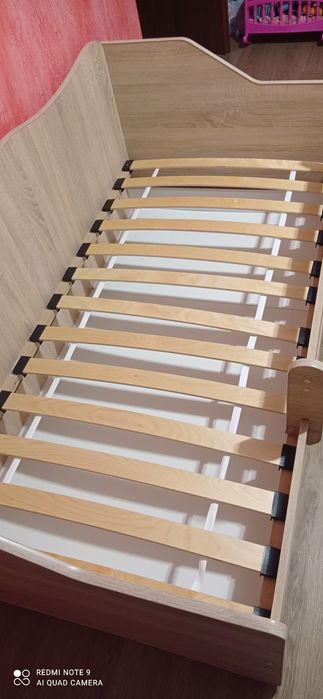 Łóżko dziecięce z barierką dąb Sonoma 160 x 80