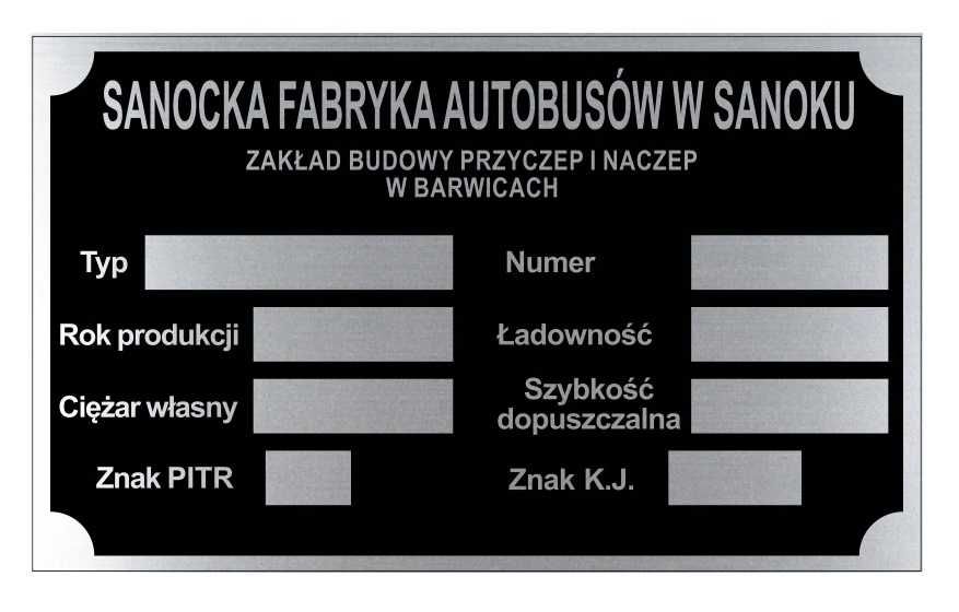 SANOK Tabliczka znamionowa Zakład w Barwicach