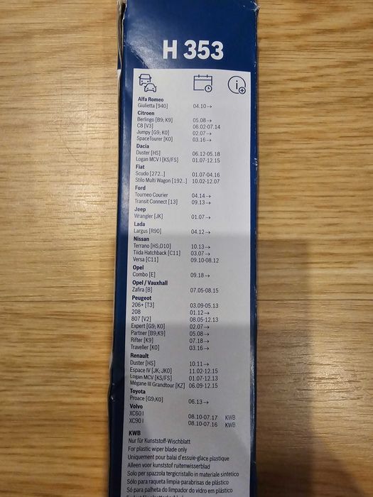 BOSCH Twin H353 Traseira Escova Limpa Pára-Brisas