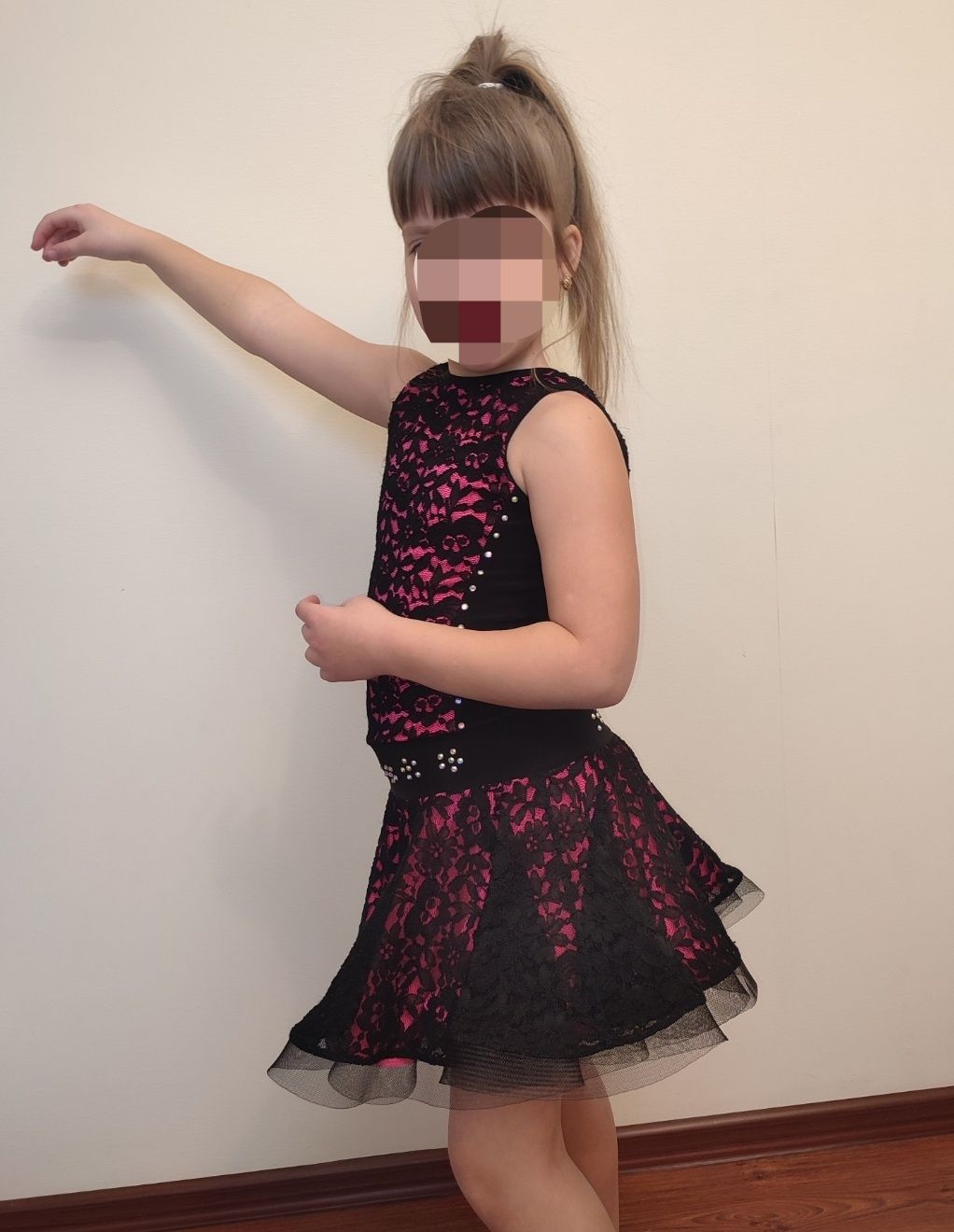 Купальник платье для танцев 116-122 см. Танцевальное платье на девочку