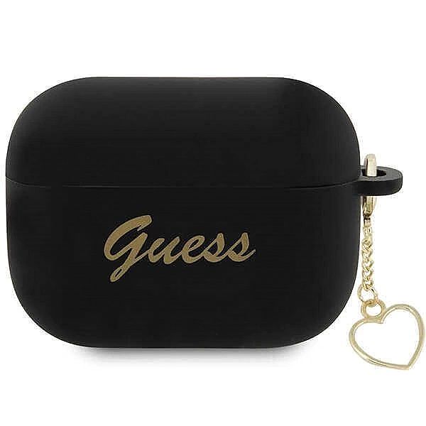 Etui Guess Silicone Charm Heart Collection na AirPods Pro 2 - czarne