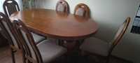 Dębowy stół z 6 krzesłami