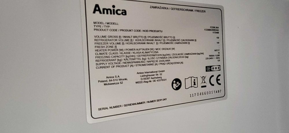 Zamrażarka szufladowa Amica FZ208,3AA