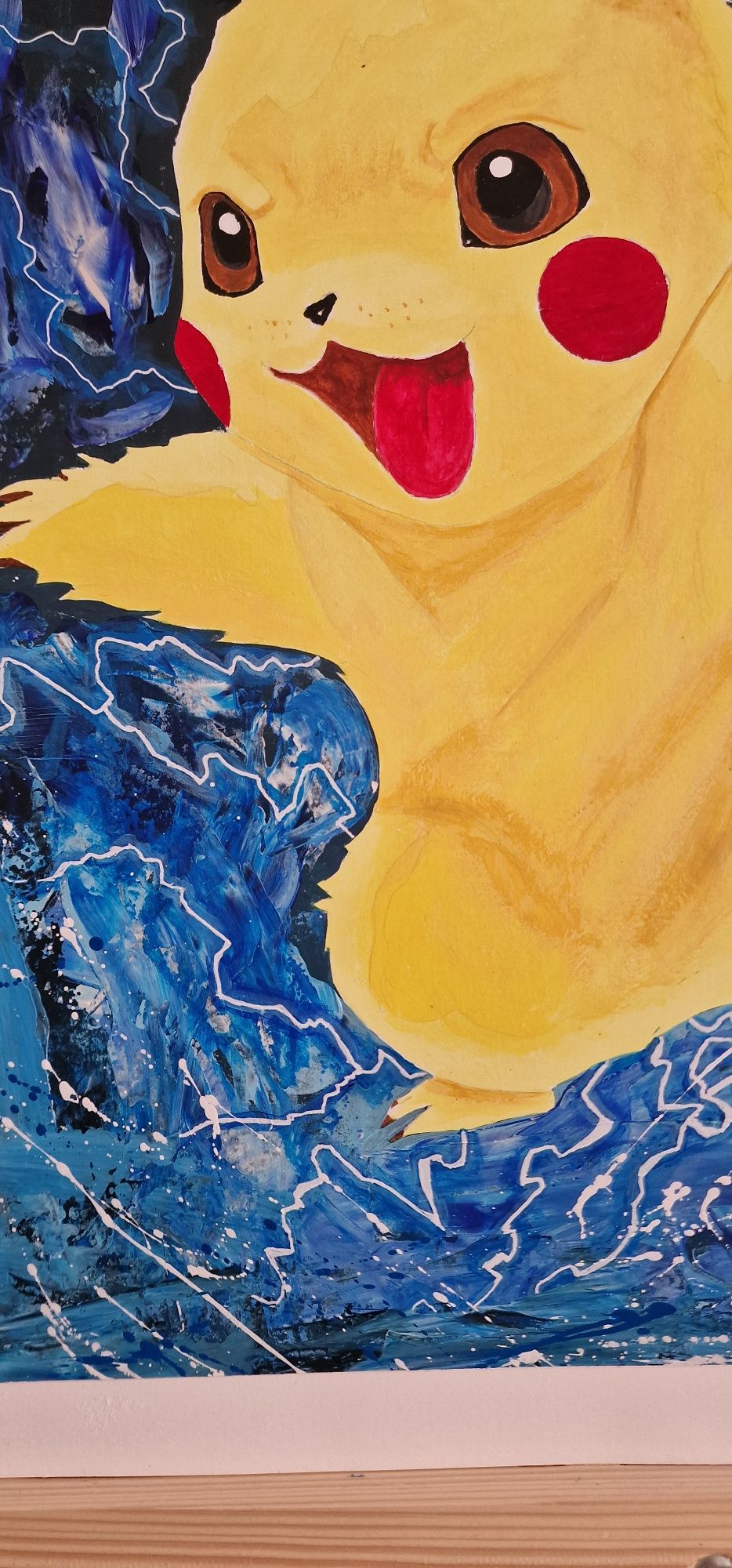 Pokémon Pikachu 50x70cm pintura em acrílico com moldura