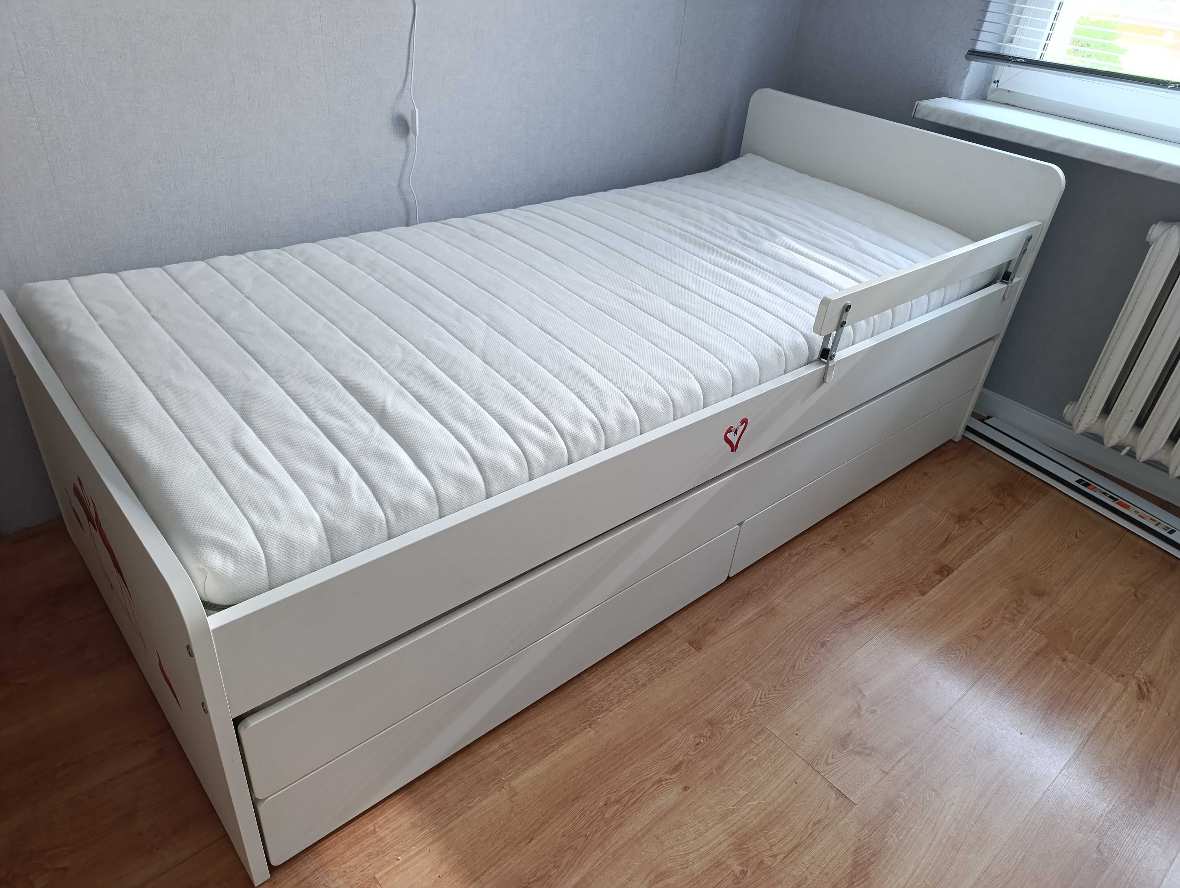 Łóżko Slakt Ikea z łóżkiem  dolnym i szufladami 206 x 96
