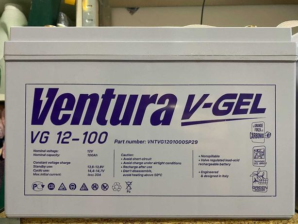 Гелевий акумулятор Ventura VG 12-100. 12В, 100 Аг/Ah